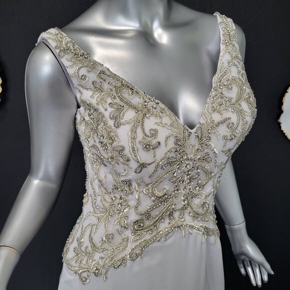 NWT~$1699~IMPRESSION~SZ 6/8~WHITE BEADED EMBROIDERED MERMAID WEDDING DRESS GOWN - Picture 6 of 16